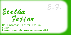 etelka fejfar business card